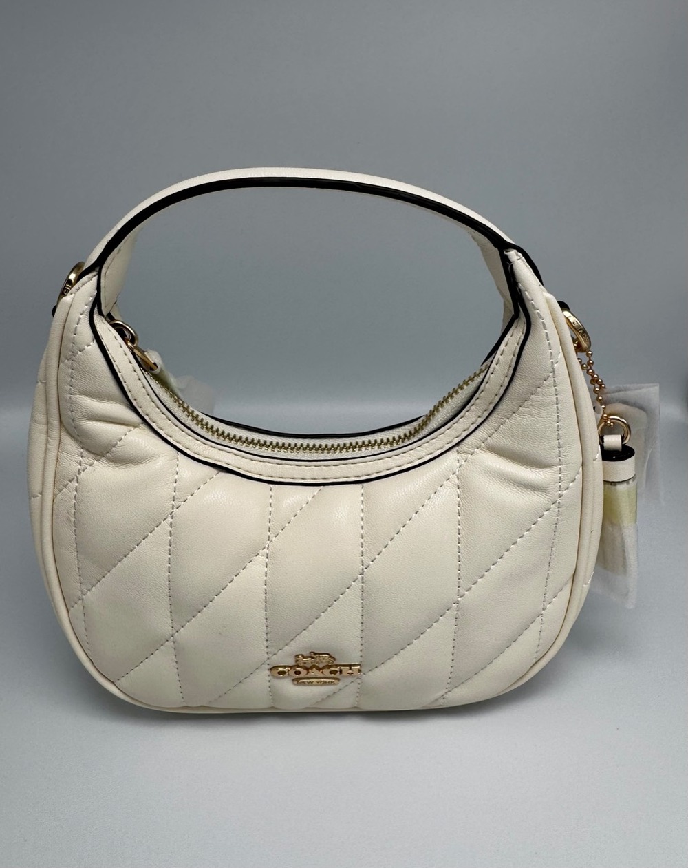 Coach Carmen Mini Chalk Quilted Leather Crossbody